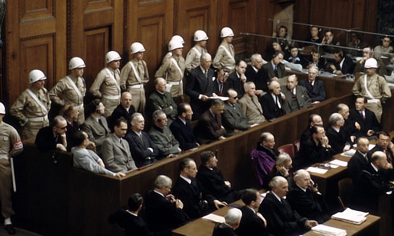  Nazi-leiders staan terecht op het proces van Neurenberg
