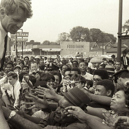 Robert Kennedy op campagne